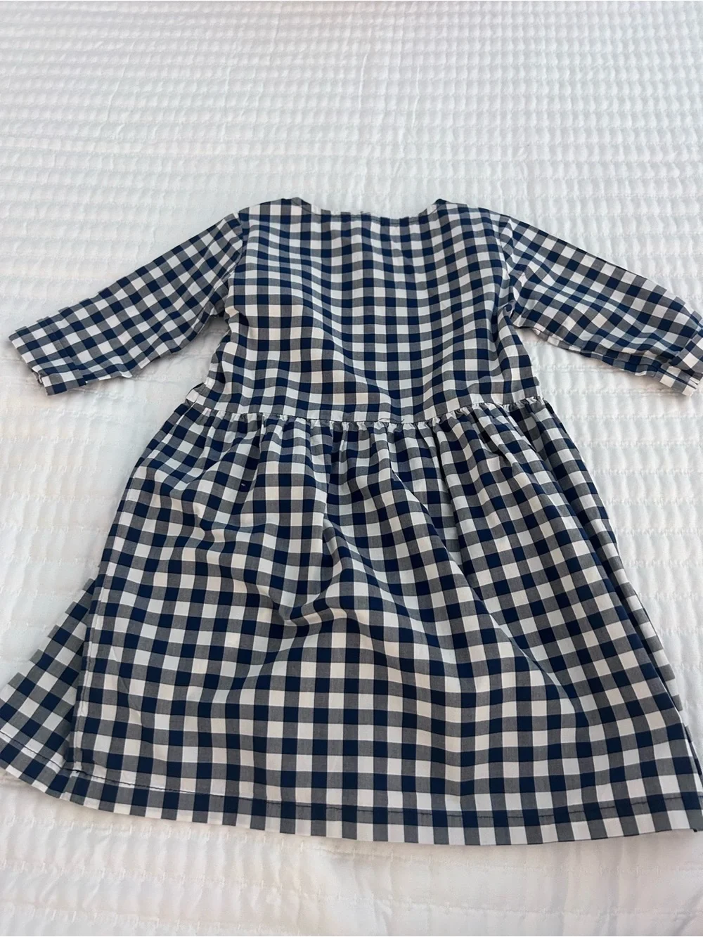 Carter's Navy and White Gingham Dress with Floral Embroidery. Size 4T